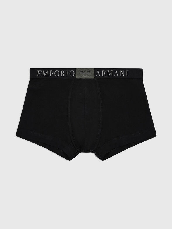 Cotton boxer shorts with contrasting logo - 3