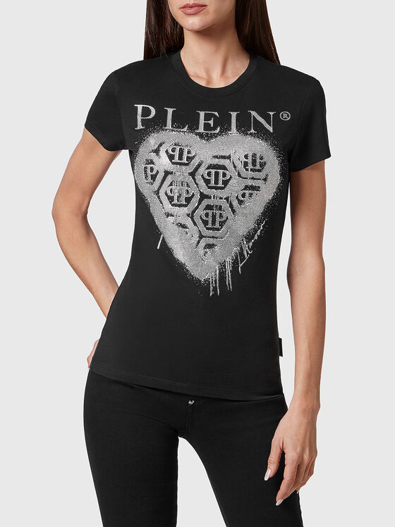 SEXY PURE T-shirt with print and rhinestones - 1