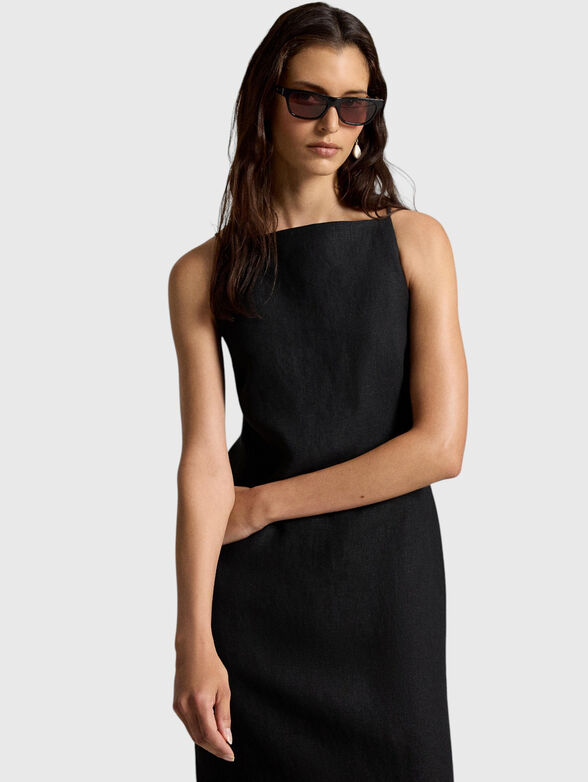 Black linen dress - 3