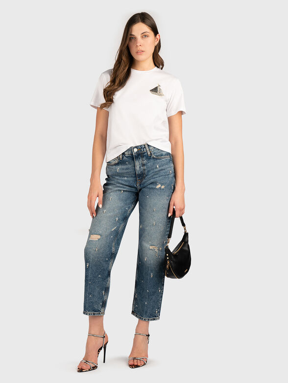 T-shirt with rhinestones in blue - 2