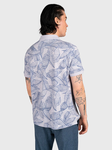 LEAVES polo-shirt with beige floral print - 3