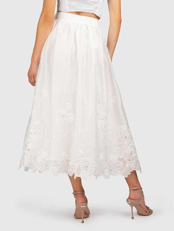 Linen-blend midi skirt - 2