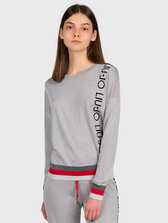 Sweater with contrasting logo branding - 1