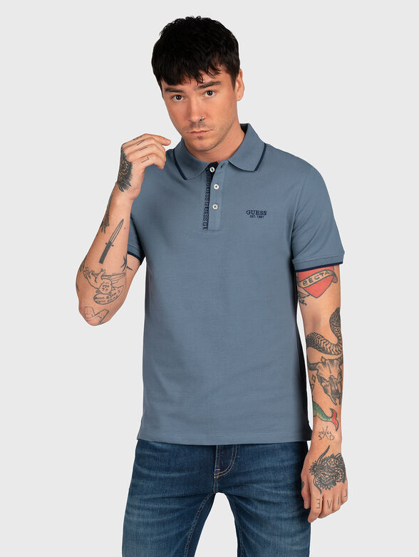 Black polo shirt with logo - 1