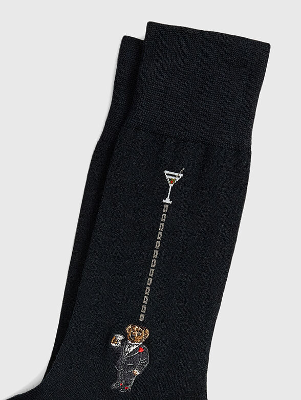 Wool blend socks with Polo Bear embroidery - 2