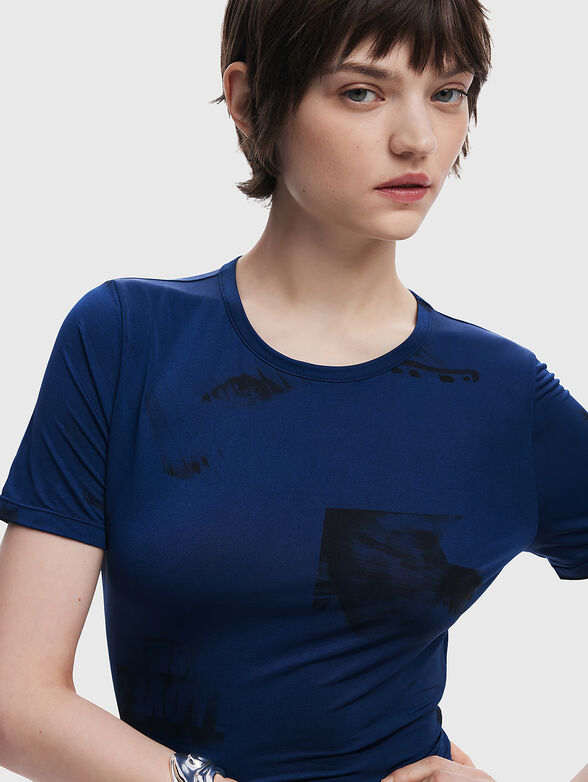 Navy blue asymmetrical dress - 5