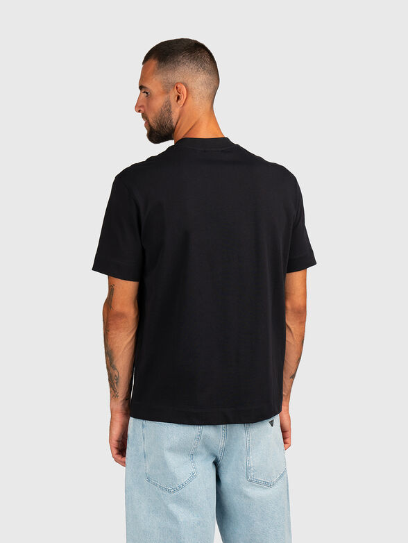 Black T-shirt with logo embroidery - 3
