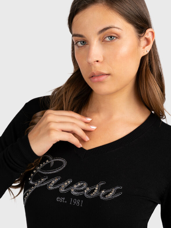 SAIGE black sweater with rhinestones - 4