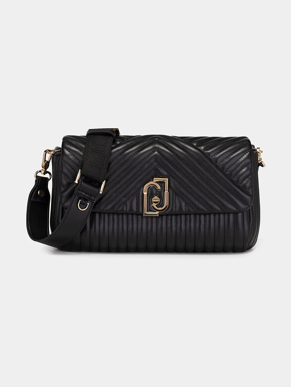 Black crossbody bag with quilted effect - 1