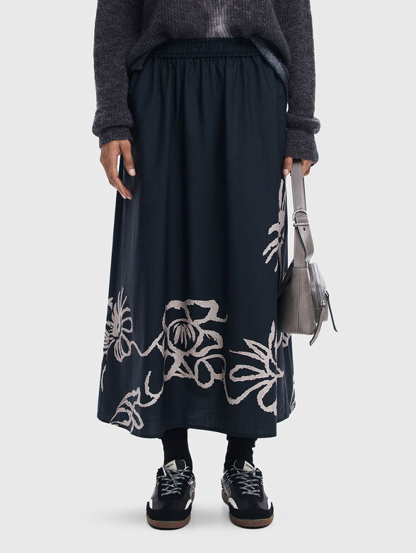 Maxi skirt with floral details  - 1