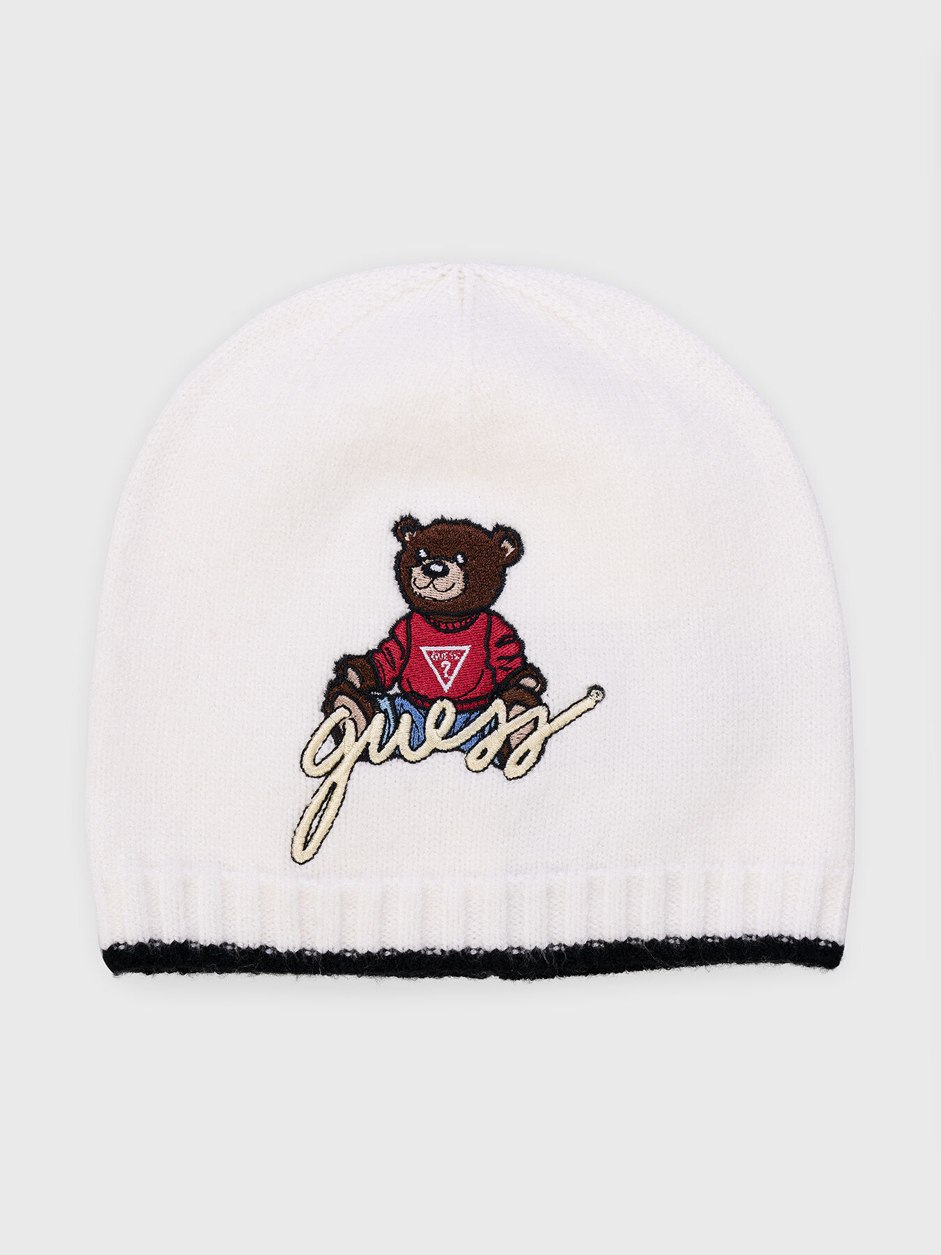 Black knitted hat with logo brand GUESS — Globalbrandsstore