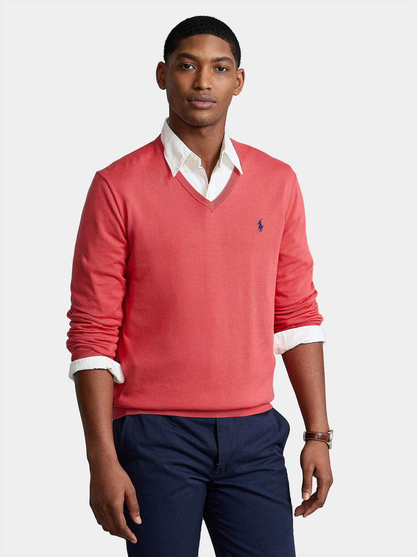 Ralph lauren red v neck sweater top