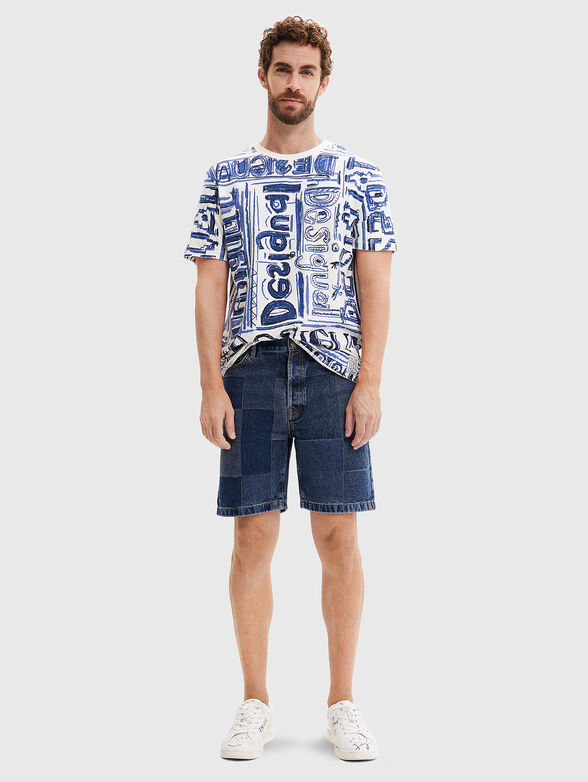MARCE black denim shorts with patchwork elements - 4