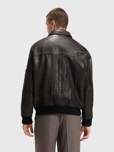 Leather jacket with pockets - 3