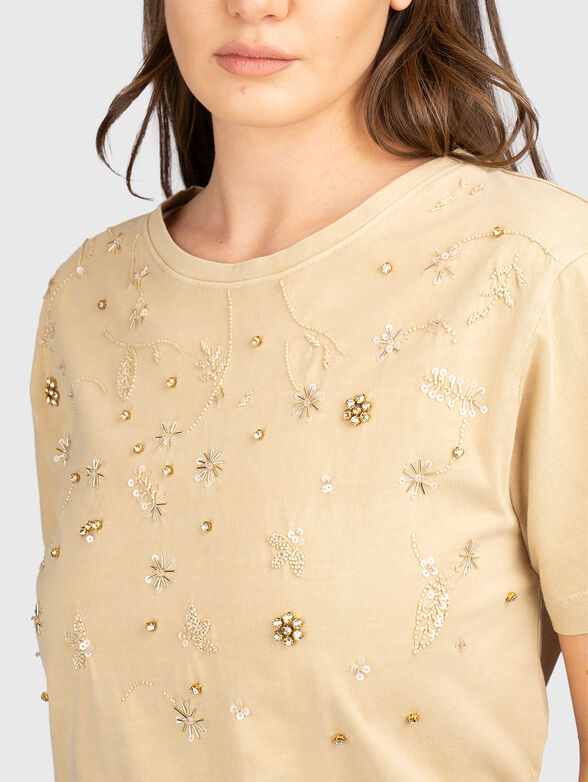 Cotton T-shirt with floral motifs - 4