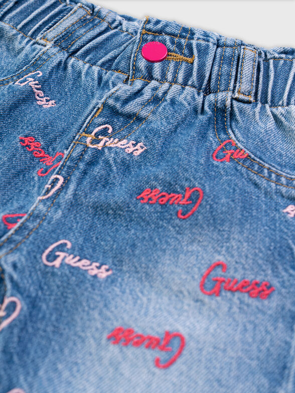 Jeans with contrast logo embroidery - 4