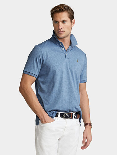 Cotton blue polo-shirt - 1