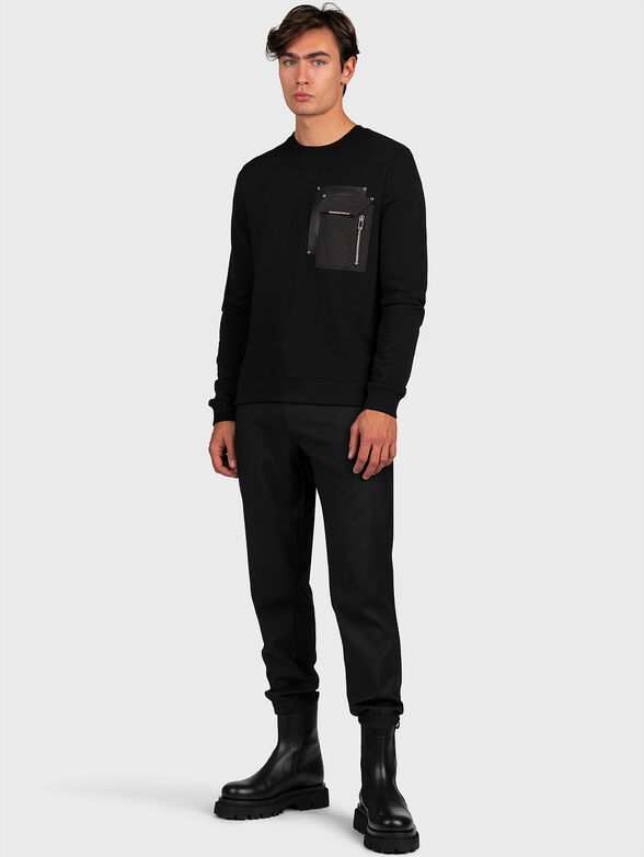 Sweater with leather detail - 4