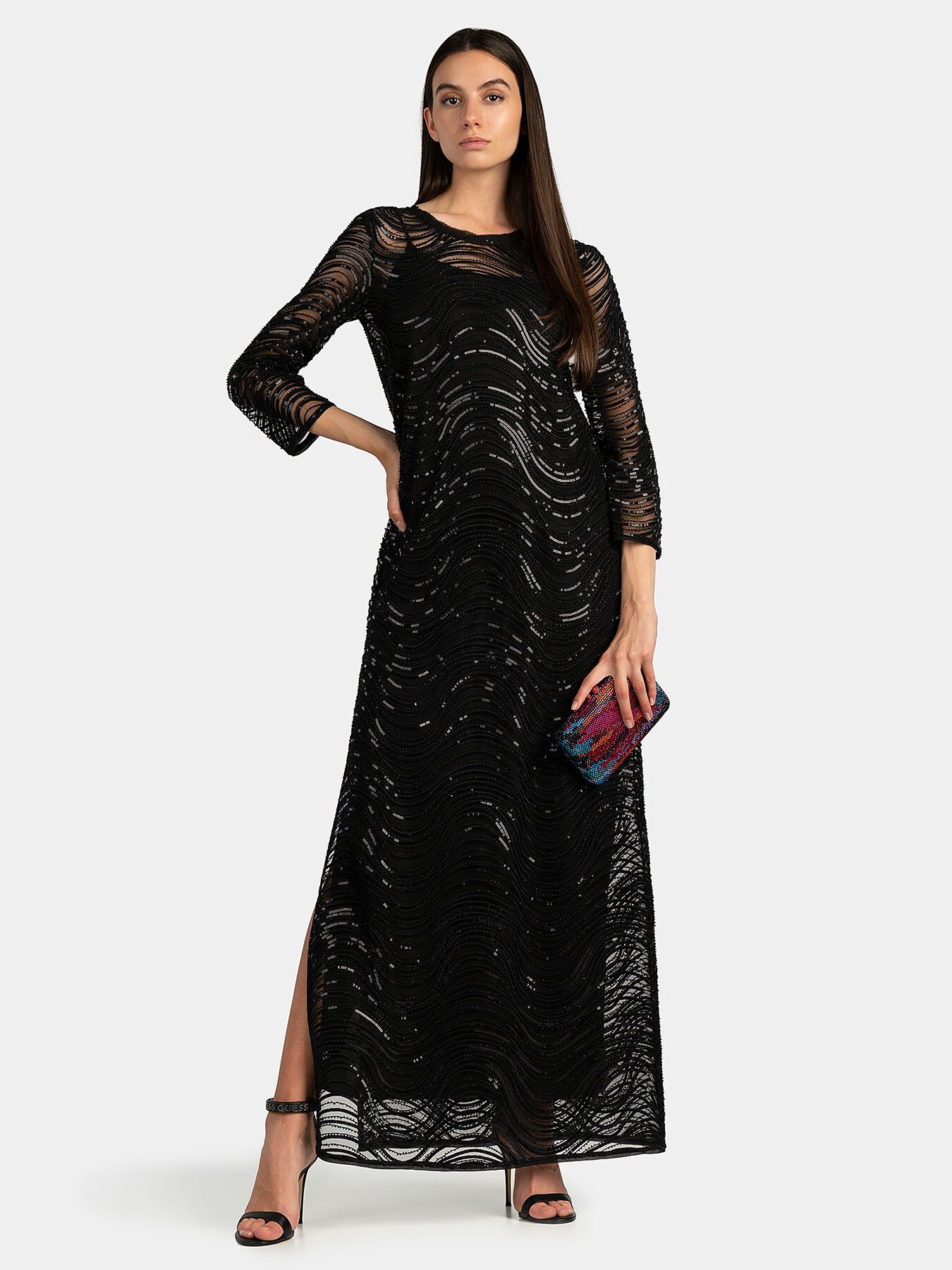 Sequin embellished gown brand EMPORIO ARMANI Globalbrandsstore