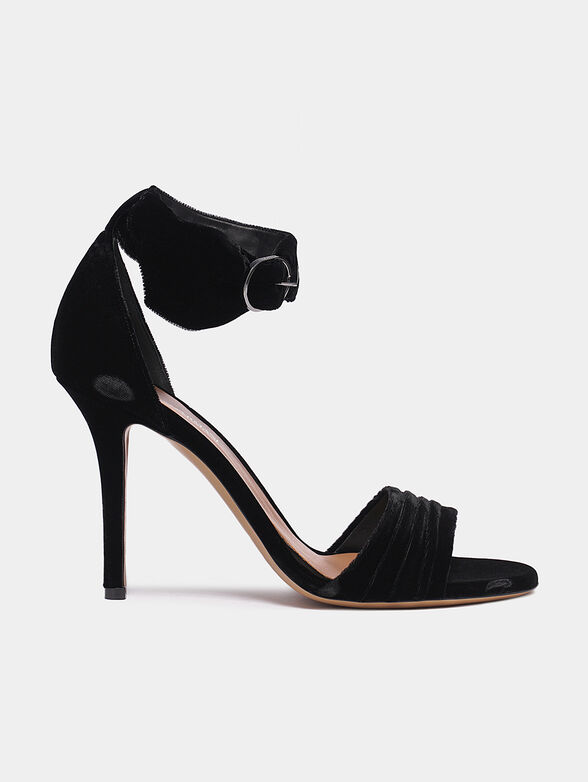 Black velvet sandals - 1