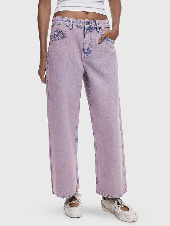 Purple jeans with logo detail - 1