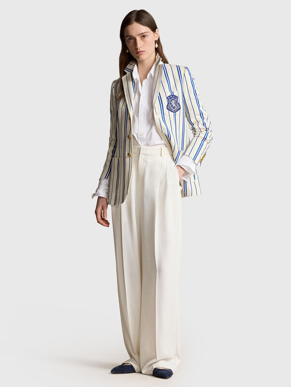 Striped wool and cotton blazer - 2