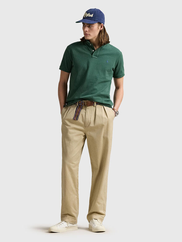 Cotton polo shirt in green - 2