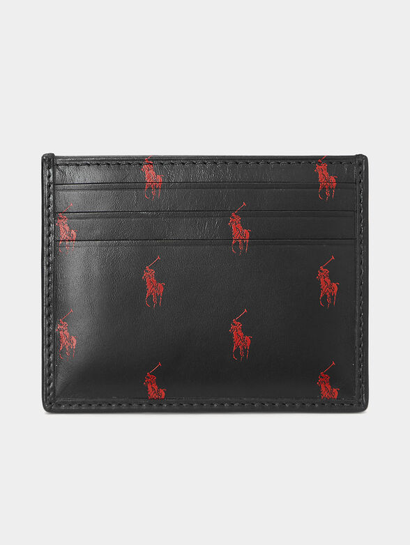 Leather card holder with print - 1