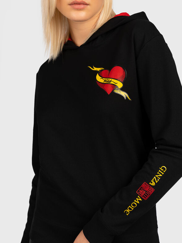 Sweatshirt with hood and art details - 3