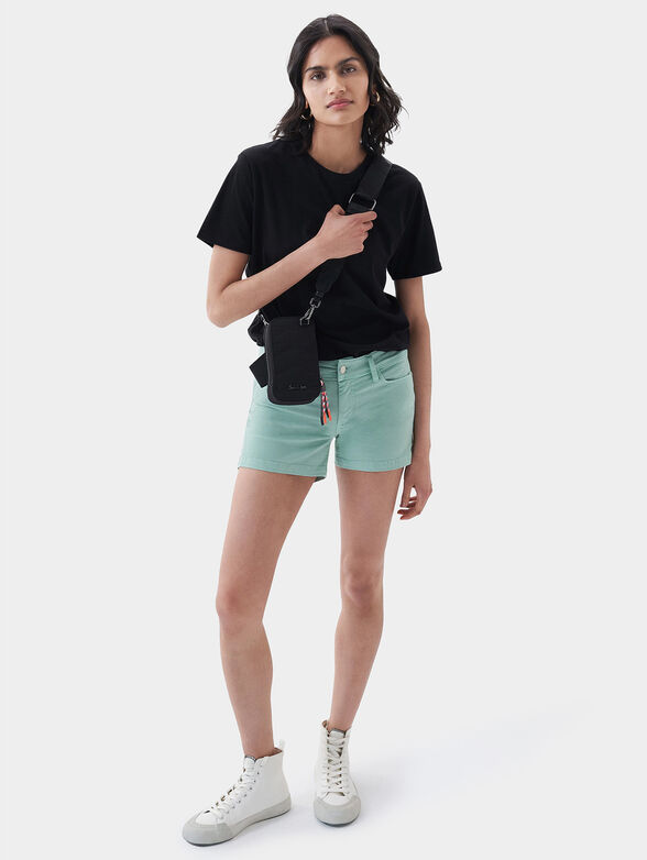 Denim shorts in mint color - 6