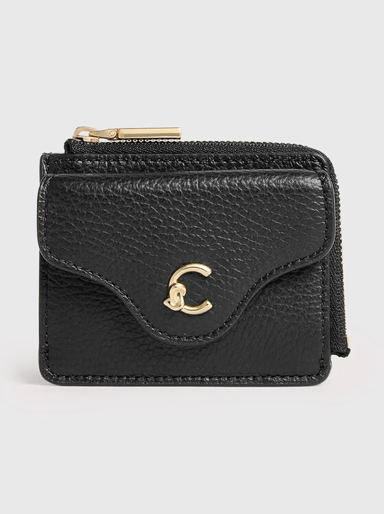 Leather cardholder with logo - 1