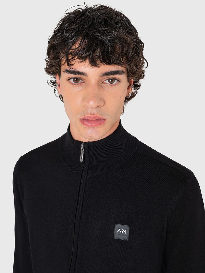 Slim viscose blend cardigan with zip - 3