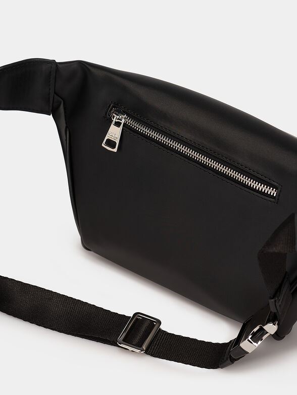 Black waist bag with metal logo detail - 3