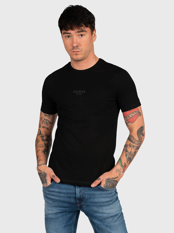 Черна тениска AIDY с лого - 1