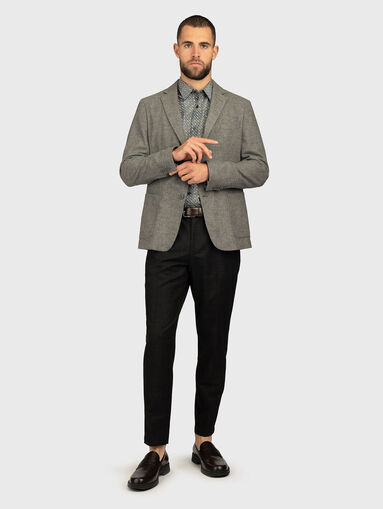 Black wool blend slim trousers - 5