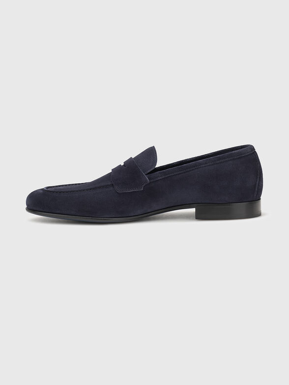 Dark blue suede loafers - 4
