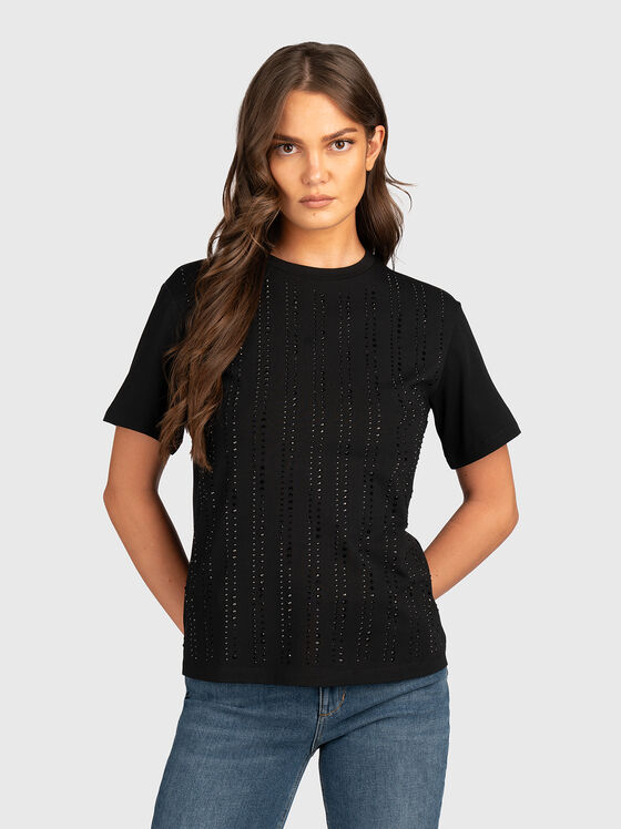 Тениска с апликирани кристали  - 1