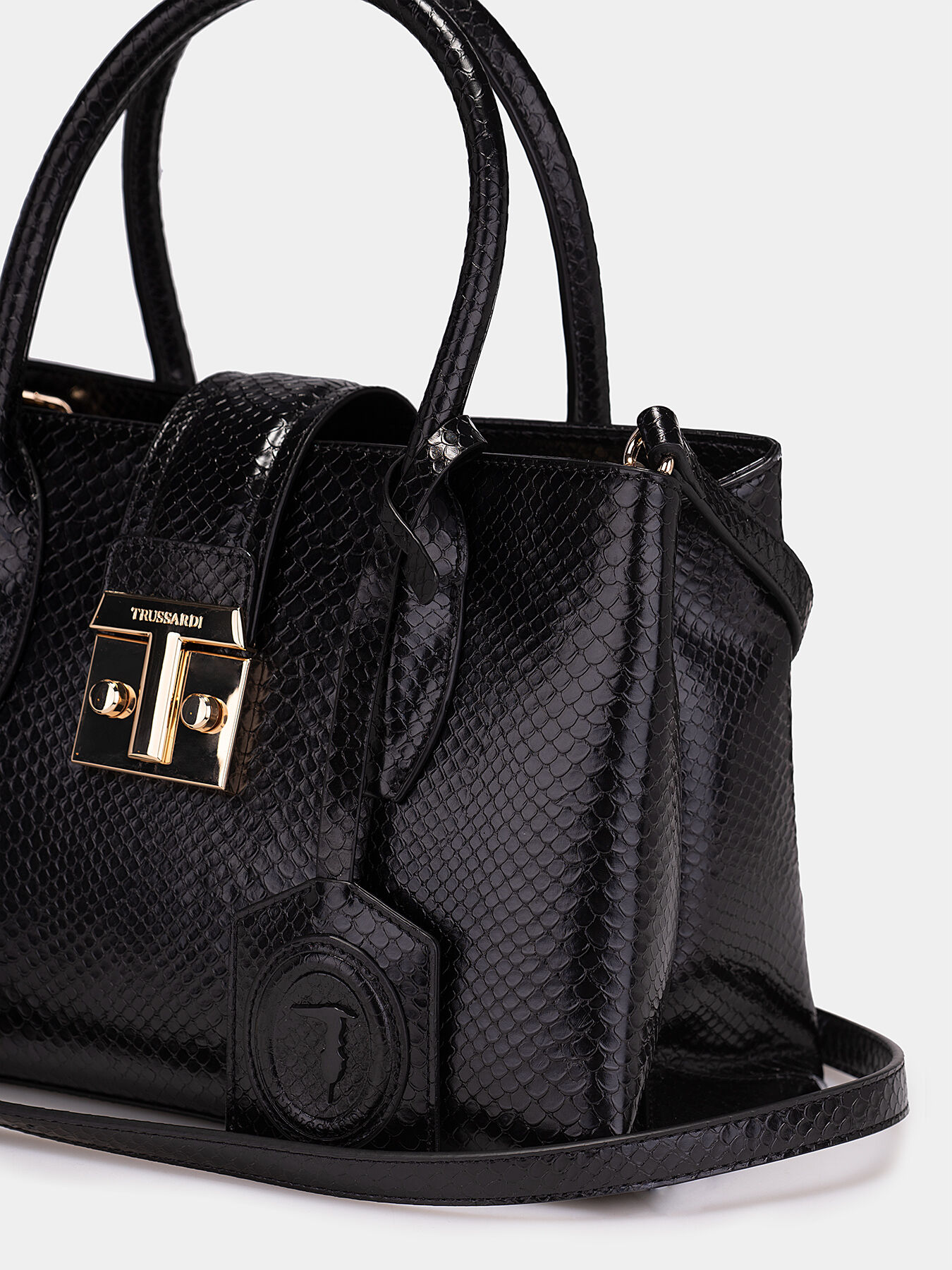 TULIP Tote bag with snake texture brand TRUSSARDI