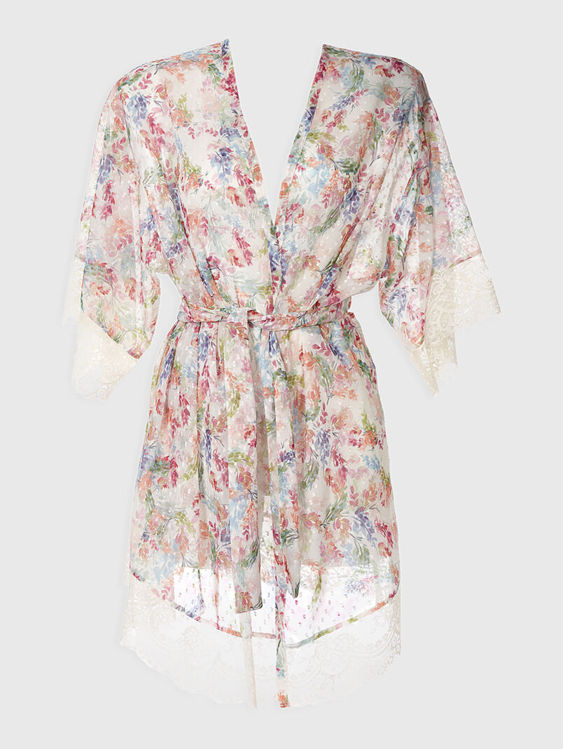 Robe with floral print - 3