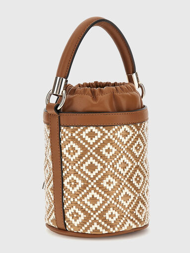 Bucket bag with contrasting geometric design  - 3