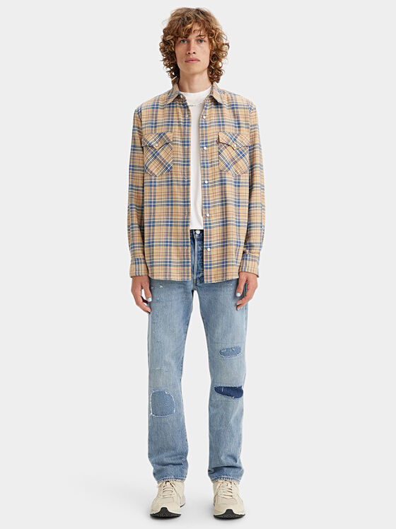 Сини дънки 501™ с накъсвания и избелен ефект - 1