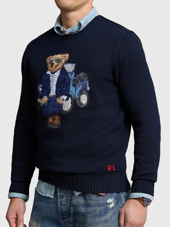 Dark blue sweater with Polo Bear accent - 4
