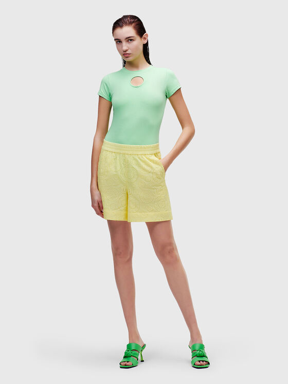 ANGLAISE  yellow shorts with embroidery - 1