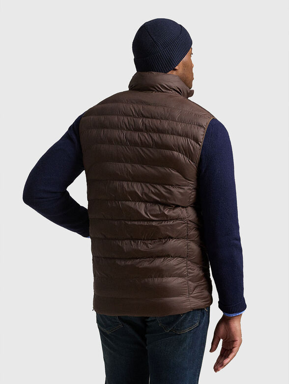 Brown vest with logo accent - 3