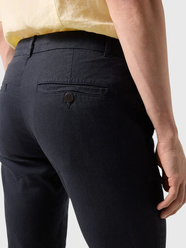 Linen and cotton blend trousers - 3