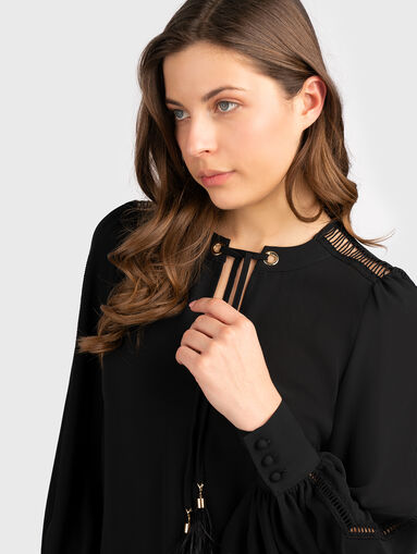 V-neck crepe blouse - 4