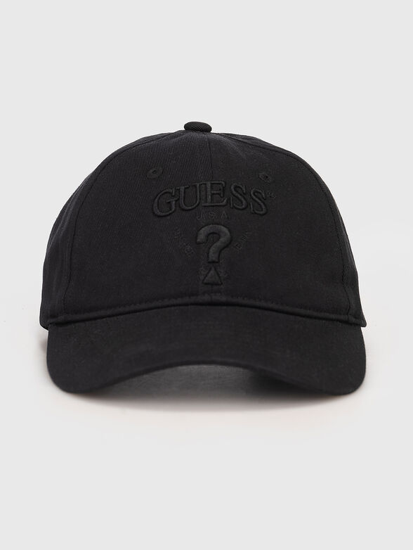 Cap with logo embroidery in black - 1