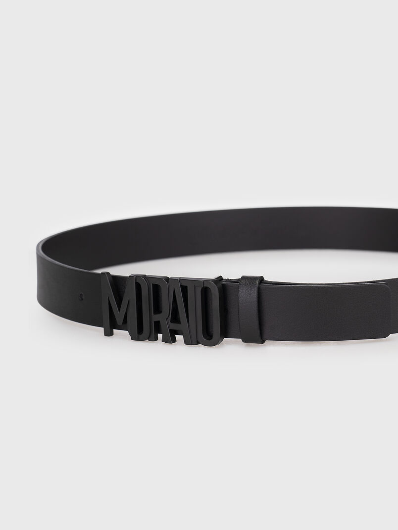 Leather belt with logo  - 3