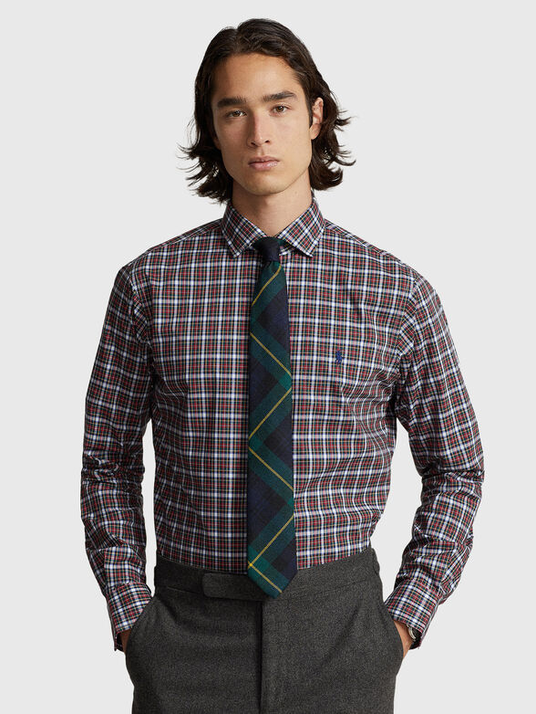 Checked shirt with logo embroidery - 1