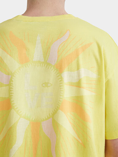 Cotton T-shirt in yellow color - 5